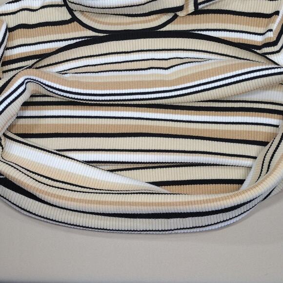 Worthington Turtle Neck Winter Formal Stripes Long Sleeve Stretchy Cotton Shirt - Picture 13 of 13